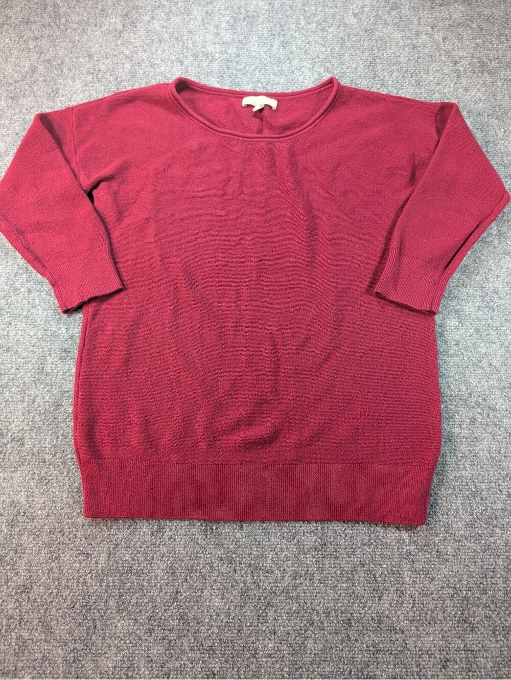 Banana Republic Burgundy Lightweight Sweater Size Small 3/4 Sleeve Quiet Luxury